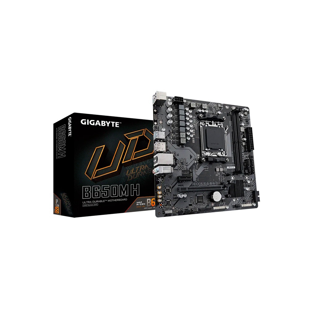 fastrax_98922_69f3ba0aca7ec.jpg PLACA MADRE GIGABYTE AM5 B650M H DDR5 S/R/HDMI/DP/M2/USB3.2/MATX - Imagen 1