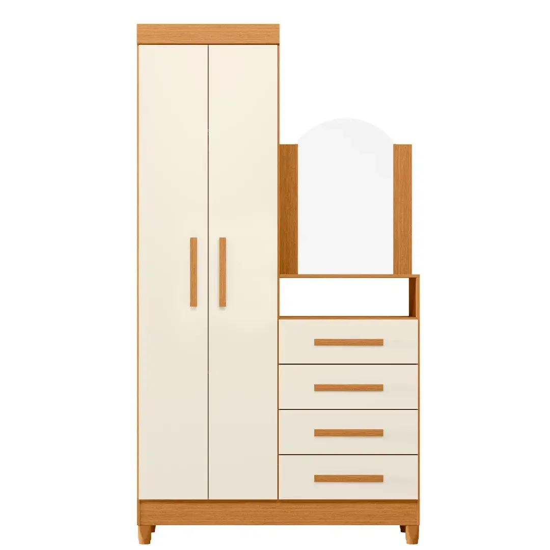 guarda-roupa---comoda-new-capri--3399 (1) ROPERO COMODA CAPRI CINAMOMO MATE/OFF WHITE - Imagen 1