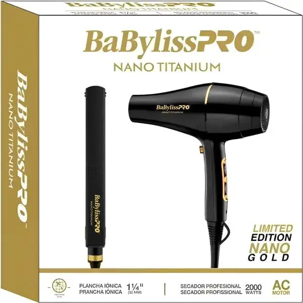 BABYLISSPRO PACK NANO GOLD PLANCHITA 4091+SECADOR 6176 - Imagen 4