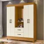 ROPERO MOVELMAX MOBI CAPELA 4 PUERTAS 2 CAJONES 1 ESPEJO CARV GRIF/OFF WHITE - Imagen 2