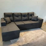 SOFA MOVELMAX VICTORIA 3 + CHAISE MARRON C/ BAUL + 2 ALMOHADAS - Imagen 2