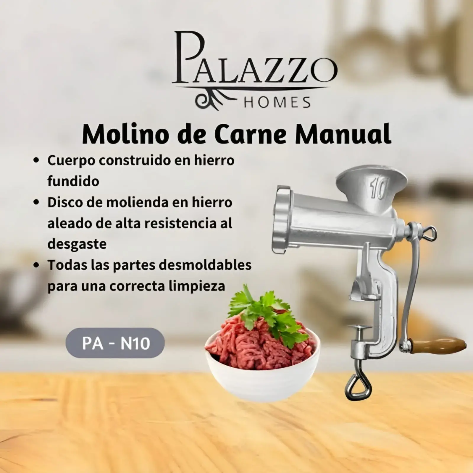 MOLINO DE CARNE MOLINO DE CARNE N° 10 CON AGUJERO MEDIANO PALAZZO - Imagen 1