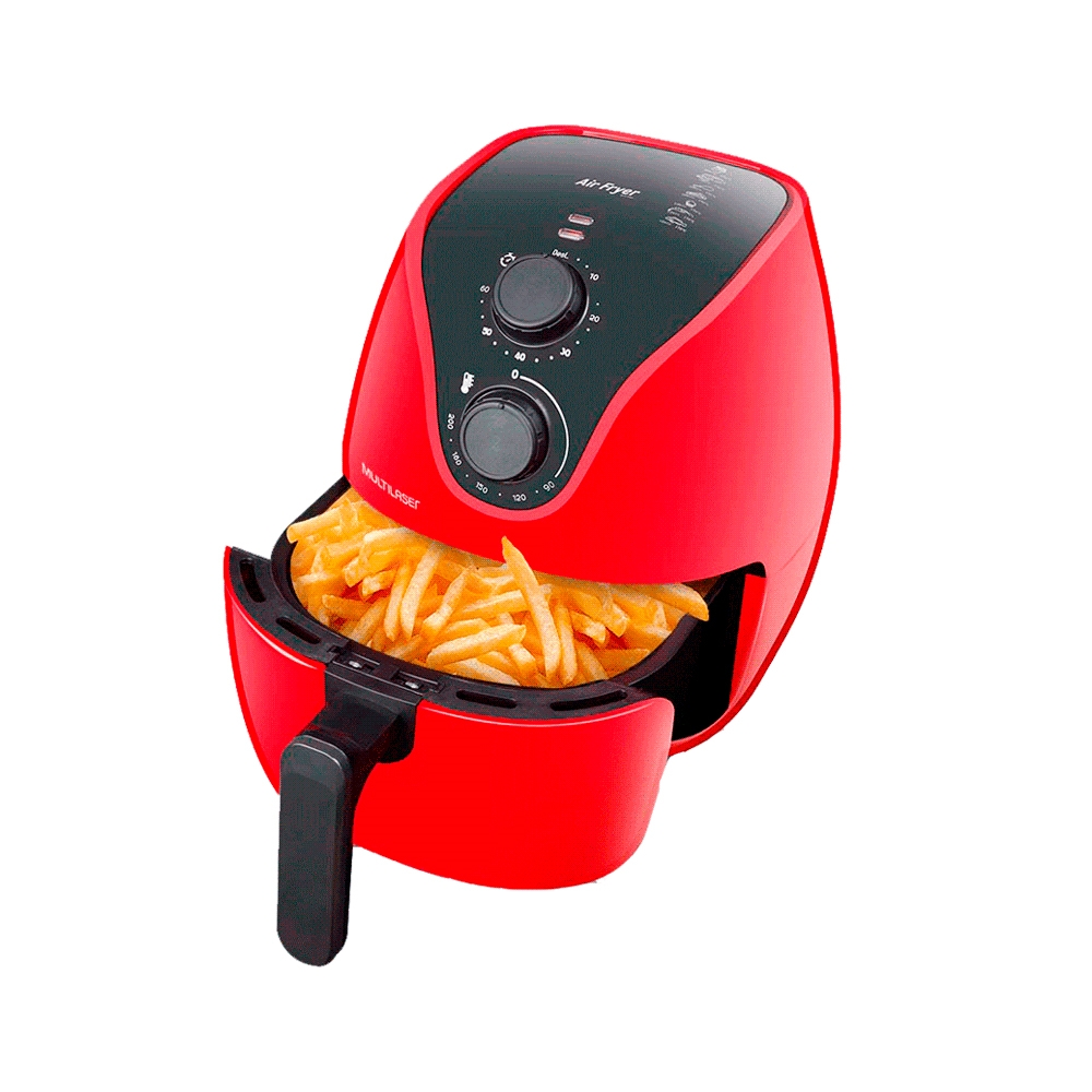fastrax_110327_6a039a4b1072c.jpg FREIDORA SIN ACEITE MULTILASER CE083USA 4L 1500W 110V ROJO - Imagen 1
