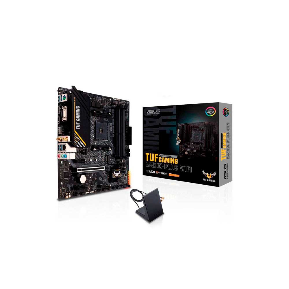 fastrax_119368_69f97eadd3a2e.jpg PLACA MADRE ASUS AM4 A520M-PLUS WIFI TUF GAMING V/S/R/HDMI/DP/M2/MATX - Imagen 1