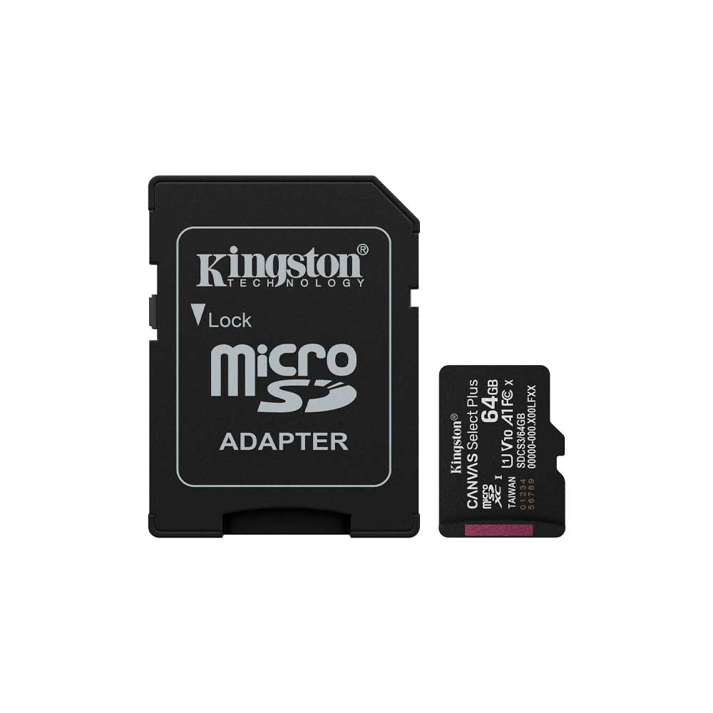 fastrax_130943_6a086fdf79956.jpg MEMORIA MICRO SD KINGSTON 64GB SDCS3/64GB 100 CANVAS SELECT PLUS C/ADAPTADOR - Imagen 1