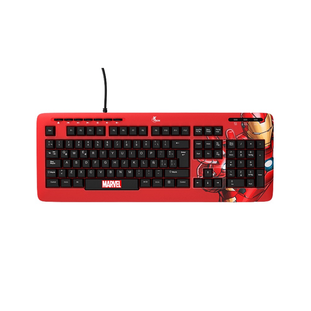 fastrax_94207_69f9efcd15186.jpg TECLADO XTECH USB XTK-M401IM IRON MAN ESP/ROJO/MULTIMEDIA - Imagen 1