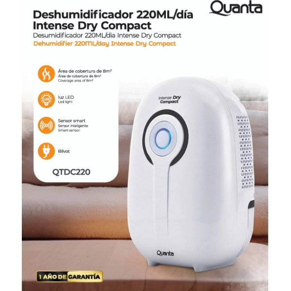 133533__600__600__DESHUMIDIFICADOR-QUANTA-220ML-DIA-QTDC220-INTENSE-DRY-BIVOLT-BLANCO DESHUMIDIFICADOR QUANTA QTD220 220ML/BIVOLT - Imagen 1