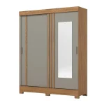 ROPERO 2 PUERTAS CORREDIZAS CON ESPEJO BE309 HENN NATURE | GRIS