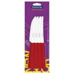 CUCHILLO P/ASADO 4¨ROJO NEW KOLOR BLISTER X12 - Imagen 2