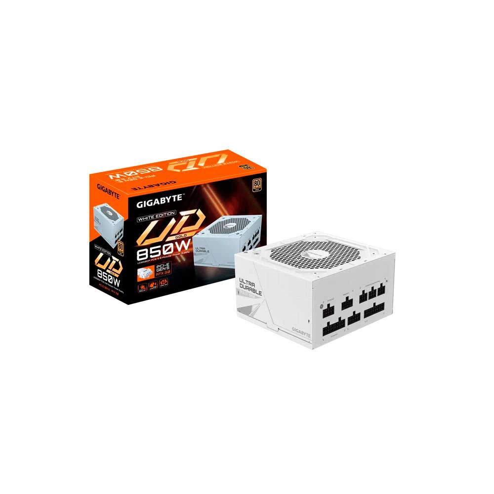 fastrax_112840_6a3bbe281a86b.jpg FUENTE GIGABYTE 850W 80PLUS GOLD FULL MODULAR BLANCO BIVOLT GP-UD850GM PG5W - Imagen 1