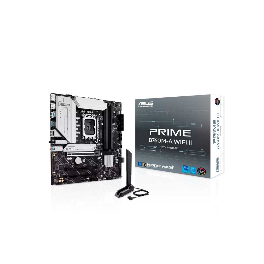 fastrax_134972_6a2875287f364.jpg PLACA MADRE ASUS 1700 B760M-A WIFI II PRIME DDR5 S/R/HDMI/DP/2M2/USB3.2/MATX - Imagen 1