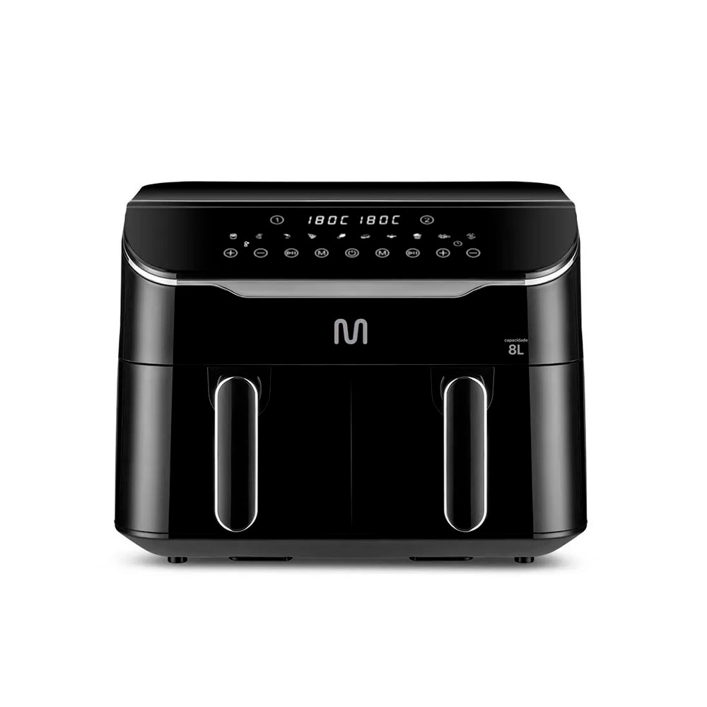 fastrax_98496_6a357b2560ef0.jpg FREIDORA SIN ACEITE MULTILASER GO220EUR 8L 2500W 220V 2 GAVETAS NEGRO - Imagen 1
