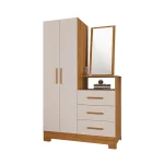 COMODA MULTIUSO 2 PUERTAS 3 CAJONES C/ESPEJO NT5165 NOTAVEL FREIJO TREND/OFF WHITE - Imagen 2
