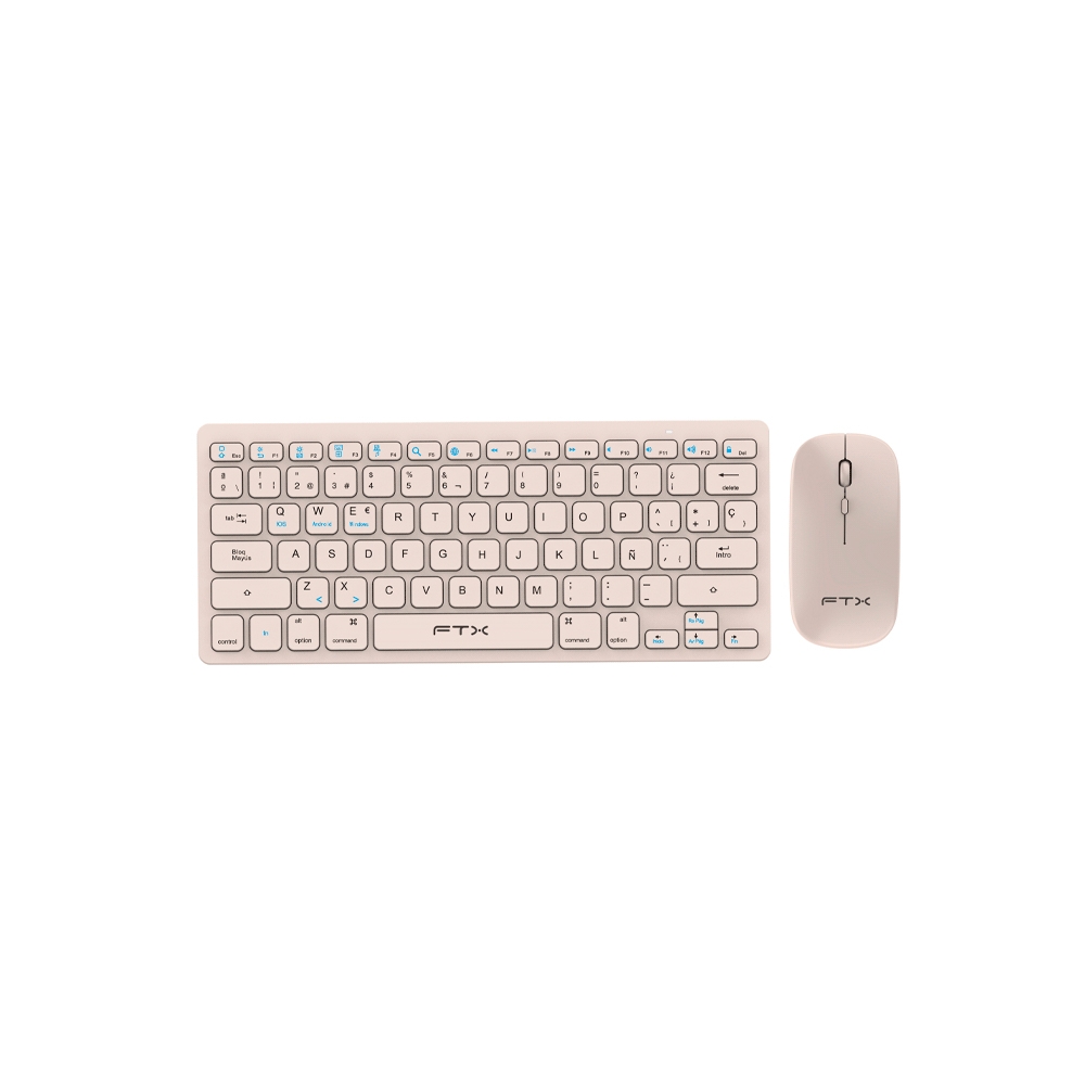 fastrax_106047_6a6d3883c5e50.jpg TECLADO + MOUSE FTX WIRELESS FTXGK03 PORT/GOLD - Imagen 1