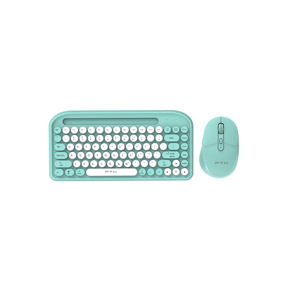fastrax_106092_6a6d388e1fd5b.jpg TECLADO + MOUSE FTX WIRELESS DUAL-MODE FTXGK01 ESPAÑOL/POP/VERDE - Imagen 1