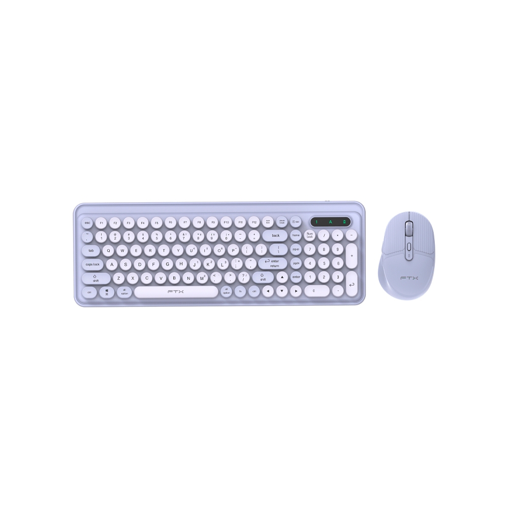 fastrax_106115_6a6d38925bca4.jpg TECLADO + MOUSE FTX WIRELESS DUAL-MODE FTXGK02 ESP/LILA - Imagen 1