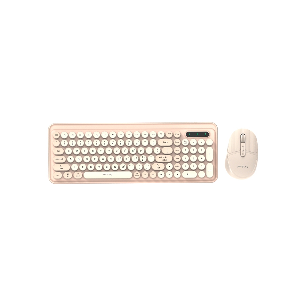 fastrax_106139_6a6d3896644b7.jpg TECLADO + MOUSE FTX WIRELESS DUAL-MODE FTXGK02 ESP/GOLD - Imagen 1