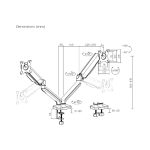 SOPORTE PARA 2 MONITORES FTX FTX46-C024E 17" A 32" 9KG/ART/INC/GIR/ROT180°/NEGRO - Imagen 6