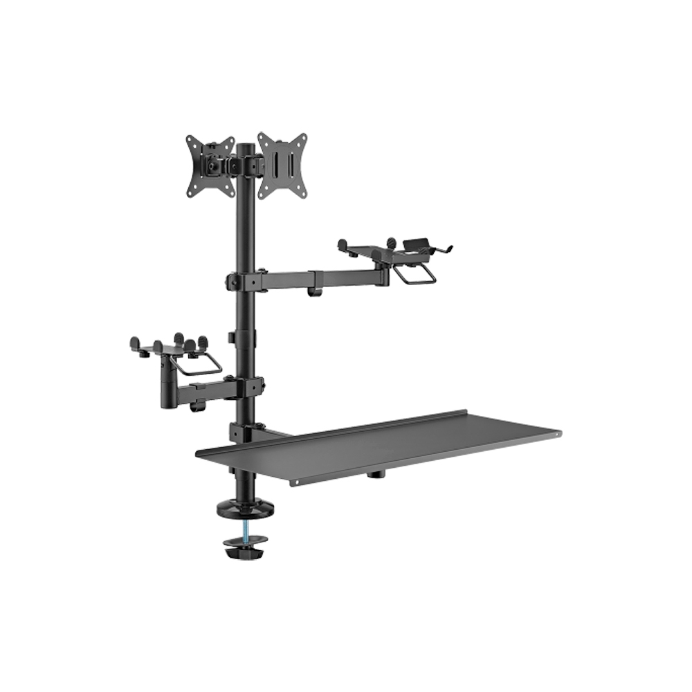fastrax_110242_6a6be73dc04f3.jpg SOPORTE PARA PUNTO DE VENTA IMP/2MON/SCAN FTX FTX-02LD 17" A 32" 9KG/ART/ROT180°/GIRO - Imagen 1
