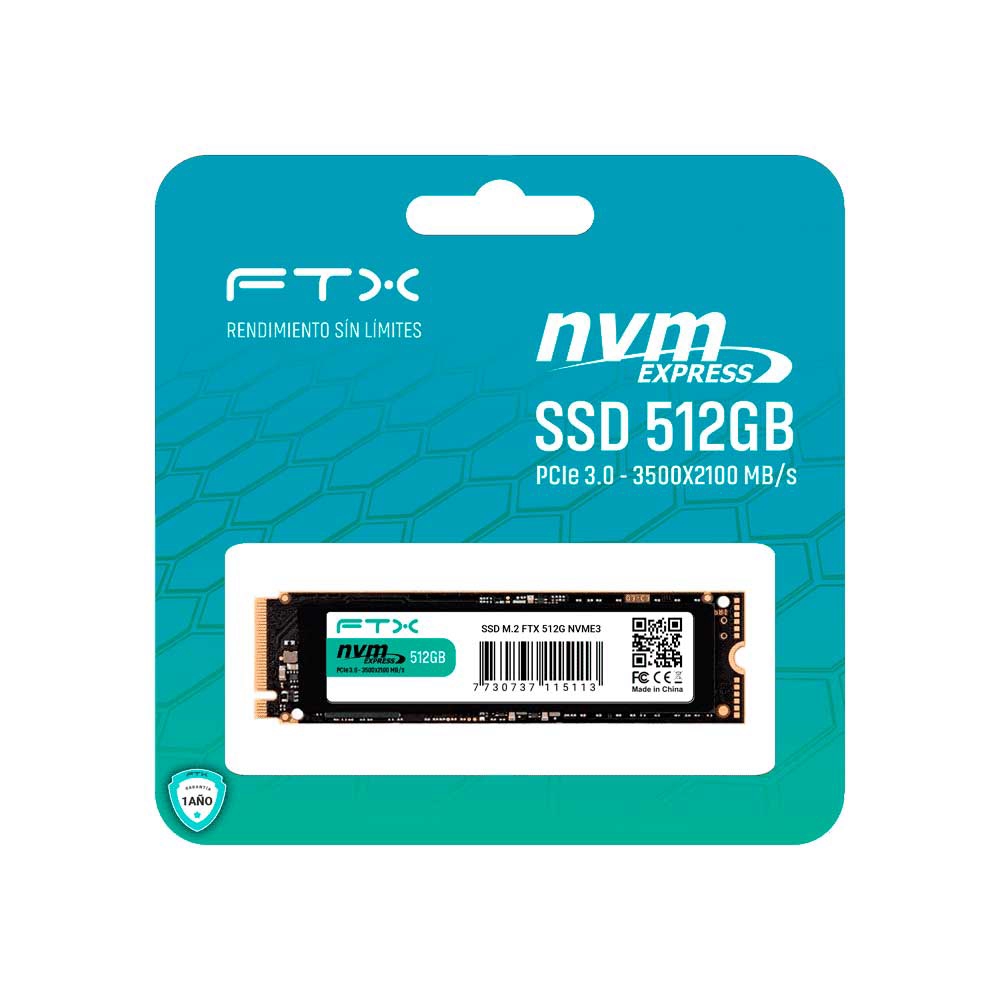 fastrax_115117_6a6d3a78eceb1.jpg SSD M.2 NVME 512GB FTX 3500/2100 115113 - Imagen 1