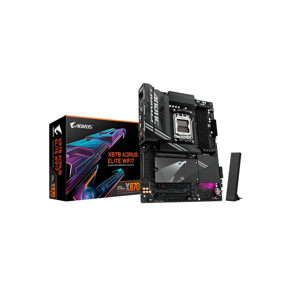 fastrax_115377_6a5654d2382be.jpg PLACA MADRE GIGABYTE AM5 X870 AORUS ELITE WIFI7 DDR5 S/R/HDMI/4M2/USB3.2/ATX - Imagen 1