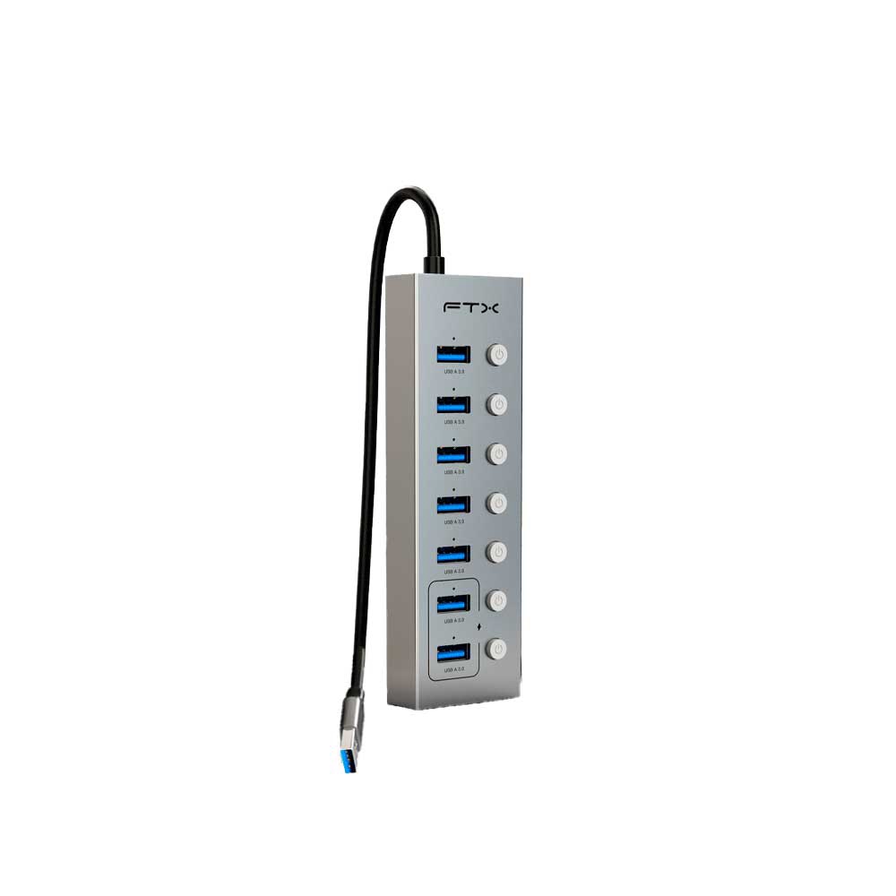 fastrax_115544_6a6d3a959a526.jpg HUB USB 3.0 DE 7 PUERTOS FTX-HUBU7-AG 1M/5GBPS/5V 1.5A - Imagen 1