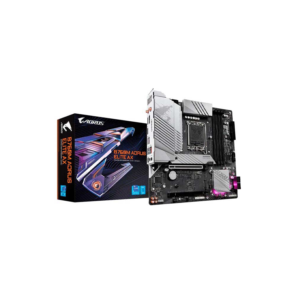 fastrax_120456_6a5654f44904b.jpg PLACA MADRE GIGABYTE 1700 B760M AORUS ELITE AX DDR5 S/R/HDMI/DP/2M2/WIFI/MATX - Imagen 1