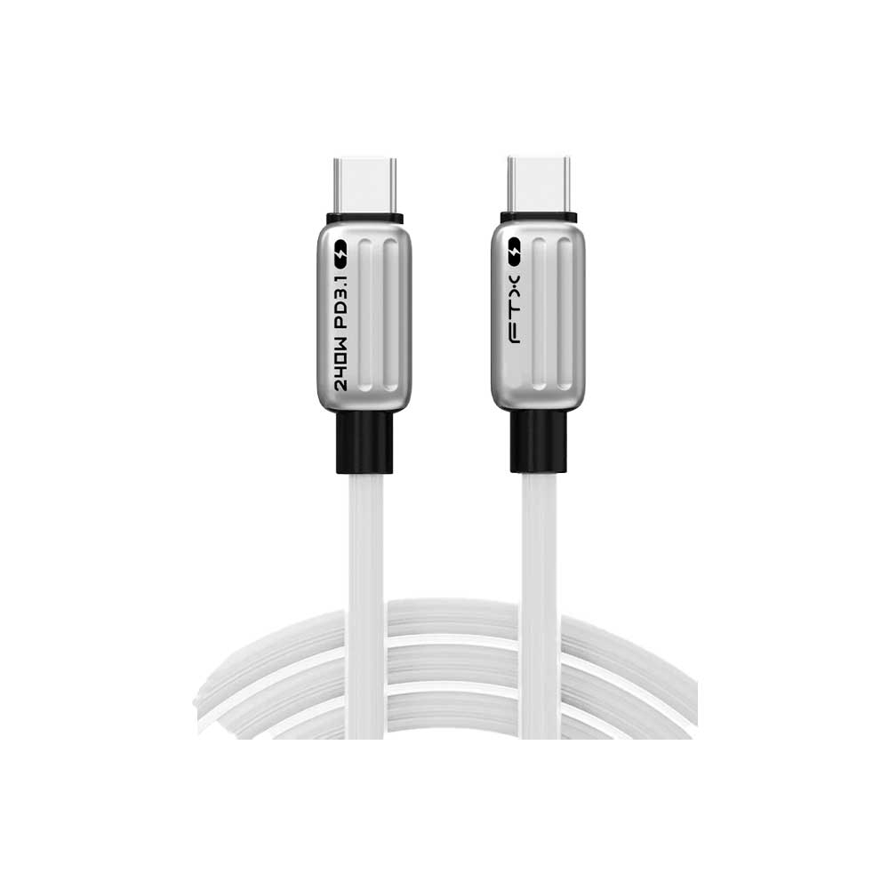 fastrax_120906_6a6d3b0b6f2f3.jpg CABLE USB-C M/M 1M FTX-CM240-ZSW1 240W/480MBPS/5A/48V/IPHONE BLANCO - Imagen 1