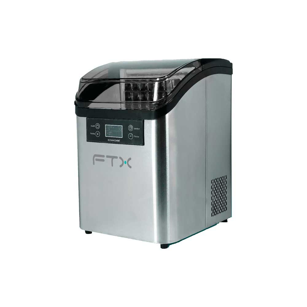 fastrax_127394_6a6a972fb8100.jpg FABRICADORA DE HIELO FTX 180W 220V 2.5L/20KG ACERO INOXIDABLE IM-08 - Imagen 1