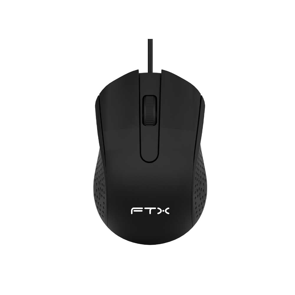 fastrax_128841_6a6c3ffad1a75.jpg MOUSE FTX USB FTXM62 1200DPI/3 BOTONES/1.1M/NEGRO - Imagen 1