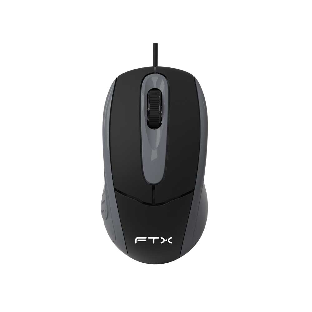 fastrax_128872_6a6ce82ddd6a4.jpg MOUSE FTX USB FTXM56 1000DPI/3 BOTONES/1.3M/NEGRO Y GRIS - Imagen 1