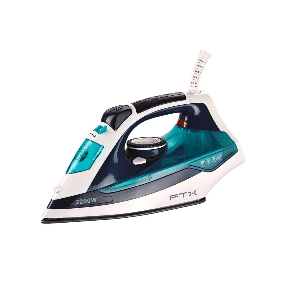 fastrax_130844_6a58221e3f46d.jpg PLANCHA A VAPOR FTX 2200W 220V CERAMICO/SECO BLANCO AZUL EI2-22 - Imagen 1