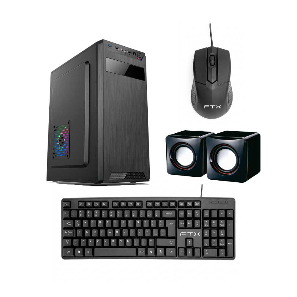 fastrax_132183_6a6d044e0cce7.jpg GABINETE KIT FTX PCC-5W5 C/FUENTE 500W MOUSE+TECL/ESP+PARLANTE ATX/MATX/ITX - Imagen 1