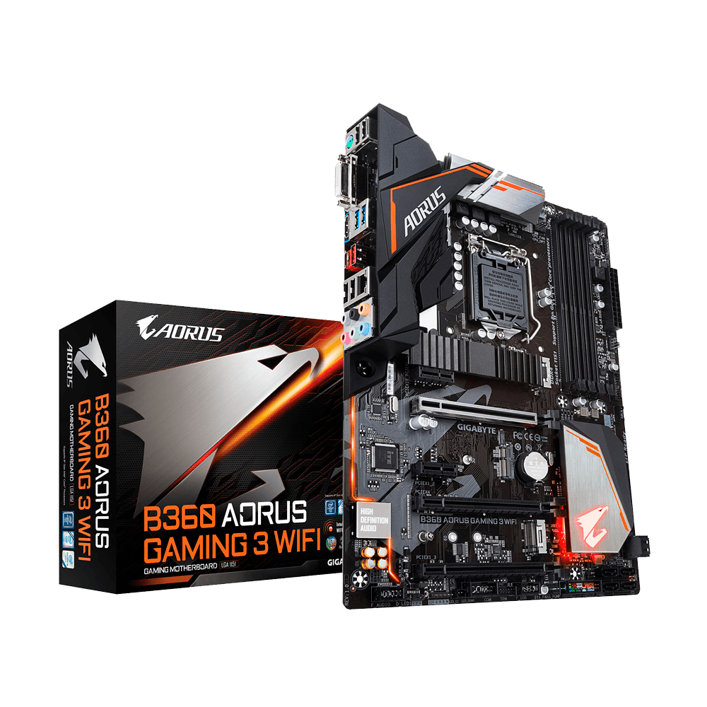 fastrax_23382_6a566443b7f80.jpg PLACA MADRE GIGABYTE 1151 B360 AORUS GAMING 3 WIFI S/R/DVI/DD4/ATX - Imagen 1