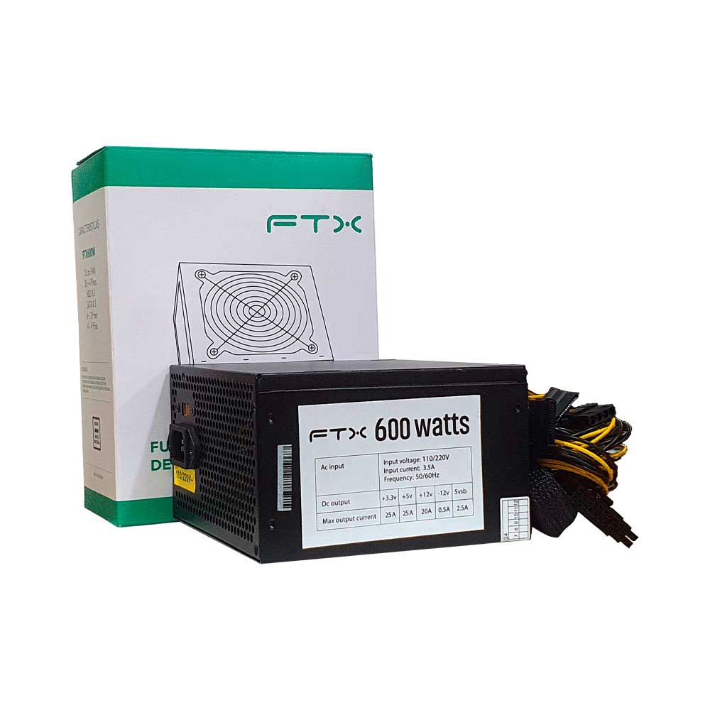 fastrax_60400_6a6d376140109.jpg FUENTE FTX 600W FTX600W 110/220V NEGRO - Imagen 1