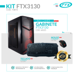 GABINETE KIT GAMER FTX3130 600W+MOUSE+TECLADO/2 FAN LED ROJO/LATERAL TRANSPARENTE/ ESPAÑOL