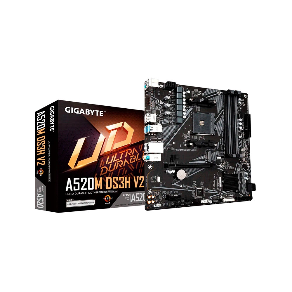 fastrax_97420_6a56548b7b834.jpg PLACA MADRE GIGABYTE AM4 A520M DS3H V2 S/R/HDMI/DP/M.2/DDR4/USB3.2/MATX - Imagen 1
