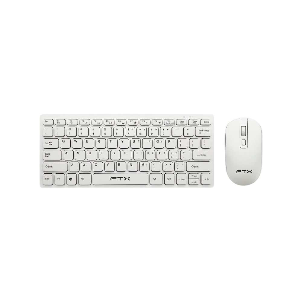 fastrax_99592_6a6d3826b35f7.jpg TECLADO + MOUSE FTX WIRELESS FTXGK03 ESP/BLANCO - Imagen 1