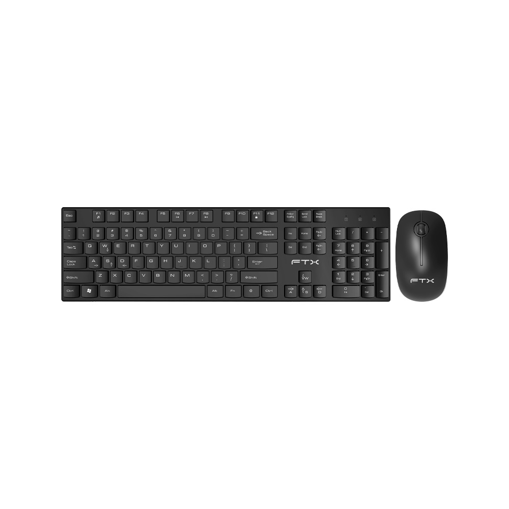 fastrax_99677_6a6d38423746a.jpg TECLADO + MOUSE FTX WIRELESS FTXGK600 NUMERICO/ESPAÑOL/NEGRO - Imagen 1