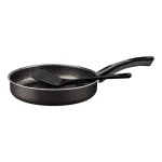 SARTEN RECTA TRAMONTINA PARIS TEXTURE CON ESPATULA 24CM NEGRA X UNIDAD