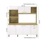 KIT COCINA 6 PUERTAS 1 CAJON SEVILHA INDÉKES CASTANI | OFF WHITE