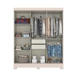 ROPERO 6 PUERTAS CON ESPEJO BE313 BRIZ CRISTAL|OFF WHITE - Imagen 3