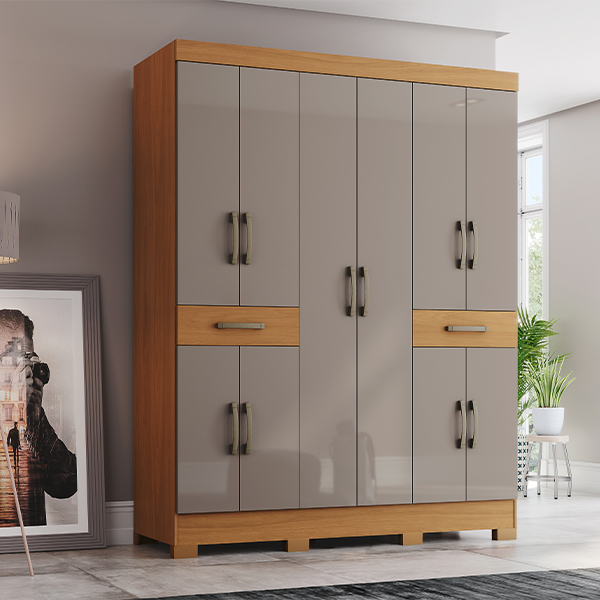 Ropero-B384-Cinamomo-Avela-Ambiente-Abba-Muebles ROPERO 10 PUERTAS 2 CAJONES B384 HENN CINAMOMO|AVELA - Imagen 1