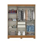 Ropero 6 Puertas Con Espejo B73 Briz Nature|Off White - Imagen 2