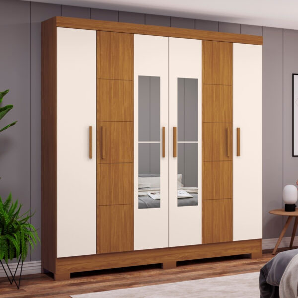 briz-placares-y-roperos-de-melamina-ropero-6-puertas-con-espejo-b73-briz-natureoff-white-2-1-1758735115 Ropero 4 Puertas 3 Cajones Con Espejo Capelinha Clapton 1.5 Caemmun Freijo| Off White Ripa - Imagen 1