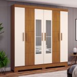 Ropero 6 Puertas Con Espejo B73 Briz Nature|Off White