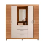Ropero 4 Puertas 3 Cajones Con Espejo Capelinha Clapton 1.5 Caemmun Freijo| Off White Ripa - Imagen 2