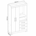 Ropero 2 Puertas 3 Cajones Con Espejo Nt6020 Notavel Blanco New | Rosa Flex - Imagen 6