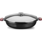OLLA DISCO ALTO DE HIERRO MTA CON TAPA DE VIDRIO NEGRO
