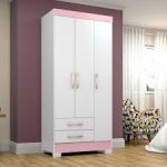 ROPERO 3P BE16 BRIZ 2 CAJONES EXTERNOS BC/ROSA ABBA